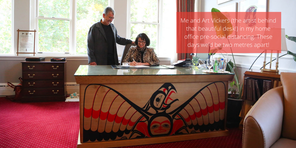 The Honourable Janet Austin and Arthur Vickers at Government House